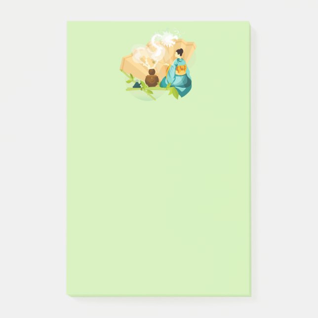 Bloco De Notas Cerimônia Ilustrada de Chá Japonesa, Dragão (Frente)