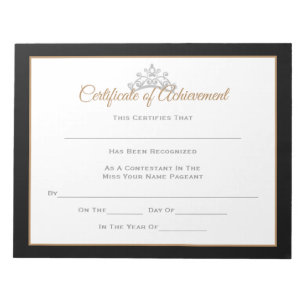 Bloco De Notas Certificados-Achievmnt da representação históri