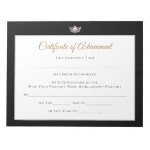 Bloco De Notas Certificados-Achievmnt da representação históri