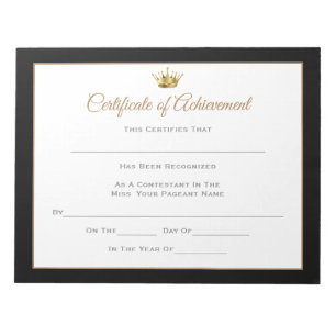 Bloco De Notas Certificados-Achievmnt da representação históri