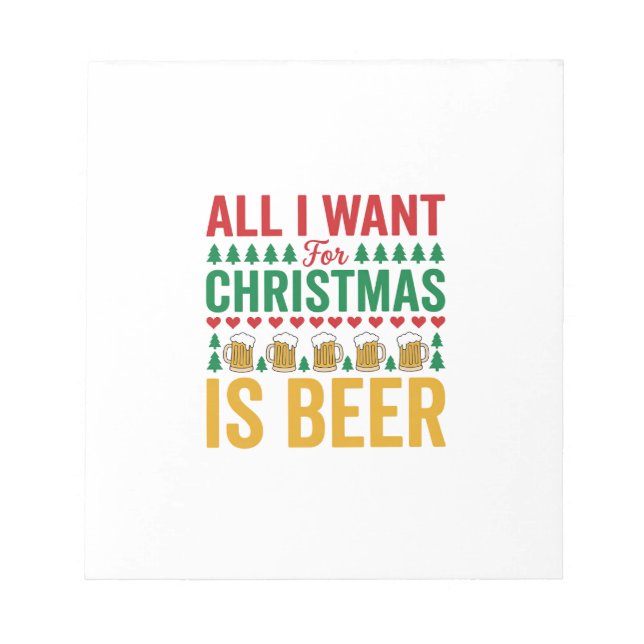 Bloco De Notas Cerveja de Natal Design Divertido de Bebida de Fer (Frente)