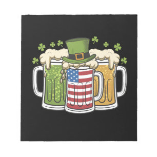 Bloco De Notas Cerveja Irlandesa Irlanda EUA Bandeira Americana D