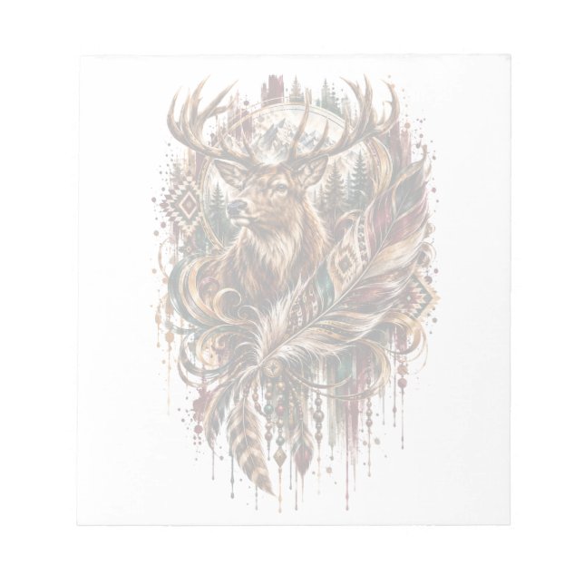 Bloco De Notas Cervo Boho, Sonhando com Cervo (Frente)