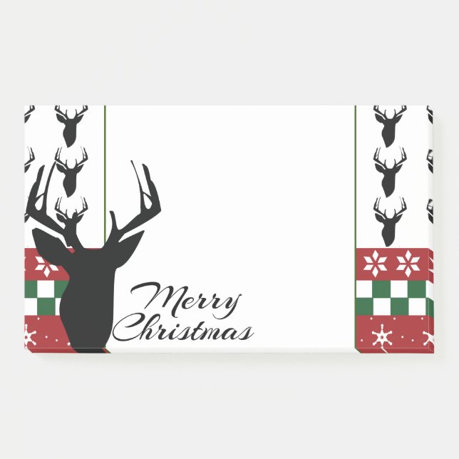 Bloco De Notas Cervo Fair Isle Natal Personalizado (Frente)