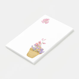 Bloco De Notas Cesto de Flores Notas Post-it