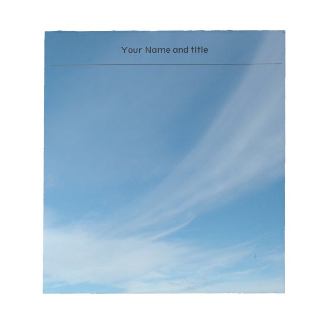 Bloco De Notas Céu azul e nuvens brancas (Frente)