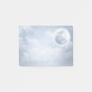 Bloco De Notas Céu Azul Mágico com Cisnes Voadoras