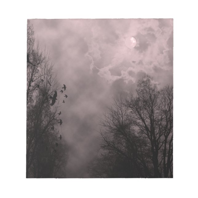 Bloco De Notas Céu Vermelho Sanguíneo Assaltado com Ravens (Frente)