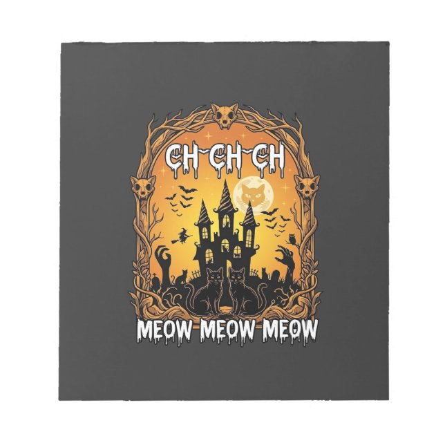 Bloco De Notas Ch Meow Halloween Castelo Assombrado_1 (Frente)
