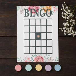 Bloco De Notas Chá de Bebê Bingo Rosa Dourada
