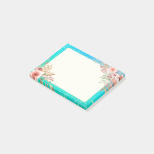 Bloco De Notas Chá de casamento Teal Dourada Bolinhas Confetti