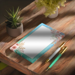 Bloco De Notas Chá de casamento Teal Dourada Bolinhas Confetti