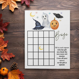 Bloco De Notas chá de fraldas Halloween Bingo Game Ghost Boo