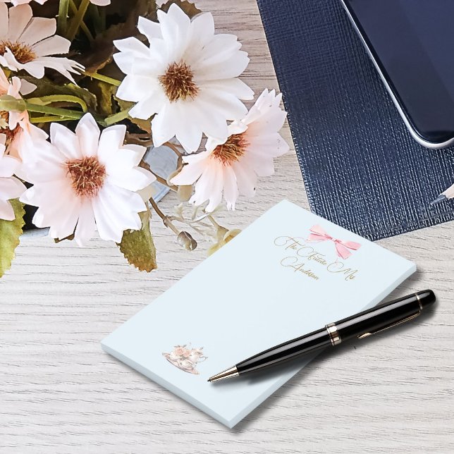 Bloco De Notas Chá de Noiva Festa de Chá Elegante Estilo Regência (Criador carregado)