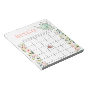 Bloco De Notas Chá de panela 40 Folhas de Bingo do Tea Party