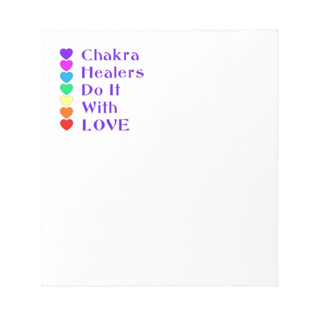 Bloco De Notas Chakra Healers Faz Isso Com Amor (Frente)
