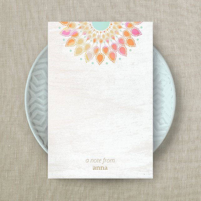 Bloco De Notas Chakra Lotus Flower Mandala Floral Notepad (Criador carregado)