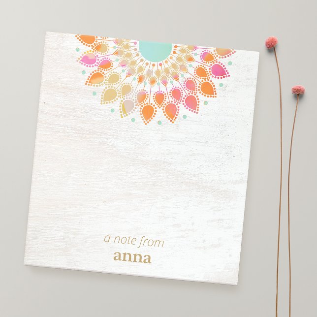 Bloco De Notas Chakra Lotus Flower Mandala Notepad (Criador carregado)