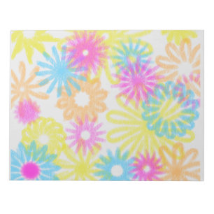 Bloco De Notas Chalk parece flores brilhantes enchendo o saco div