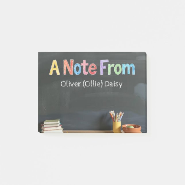 Bloco De Notas Chalkboard-Style Teacher  (Frente)