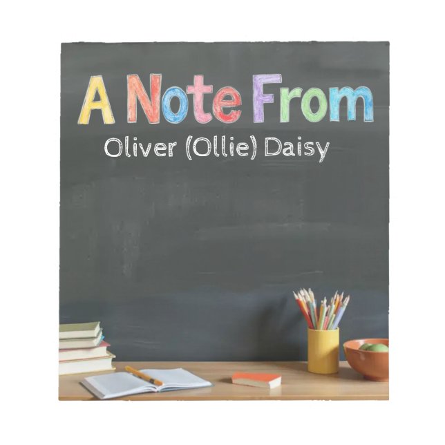 Bloco De Notas Chalkboard-Style Teacher Notes (Frente)