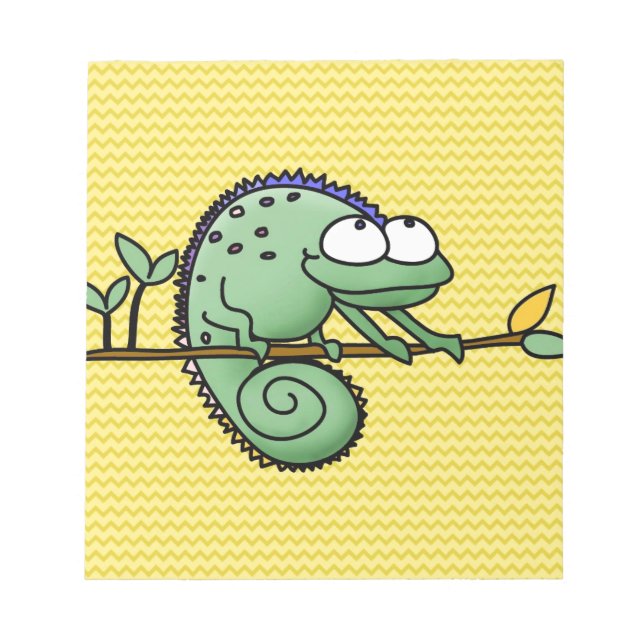 Bloco De Notas Chameleon Cartoon Lizard Cute (Frente)