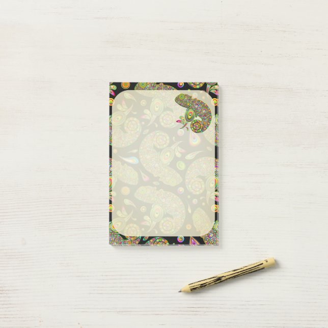 Bloco De Notas Chameleon Psychedelic Fantasy (Na mesa)