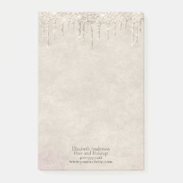 Bloco De Notas Champagne Brilhante com Brilho Glamour Moderno e S