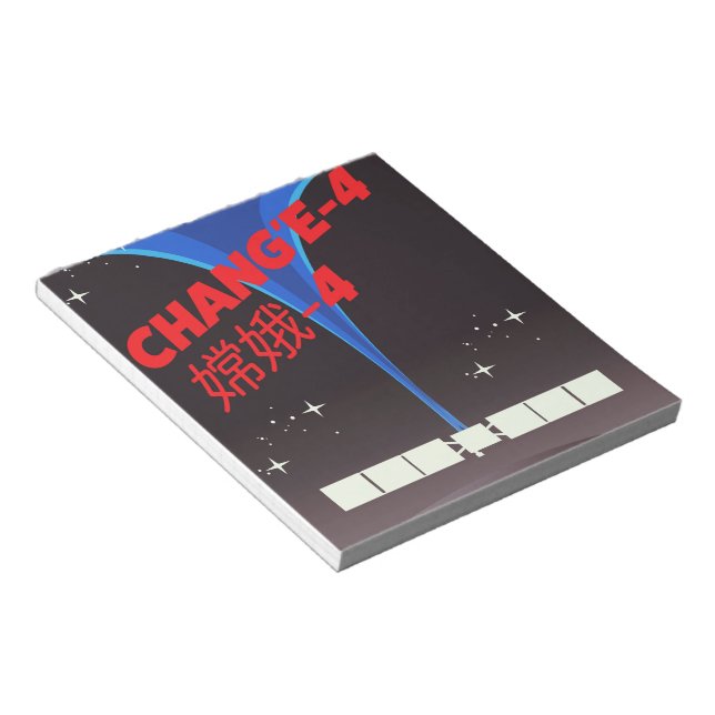 Bloco De Notas Chang'e-4 arte espacial da China. (Inclinado)
