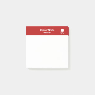 Bloco De Notas Chapéu branco e bigode em vermelho