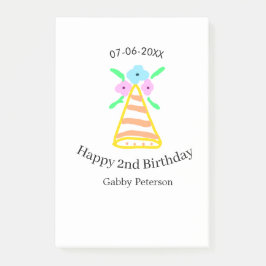 Bloco De Notas chapéu laranja 2º aniversário crianças retro flora