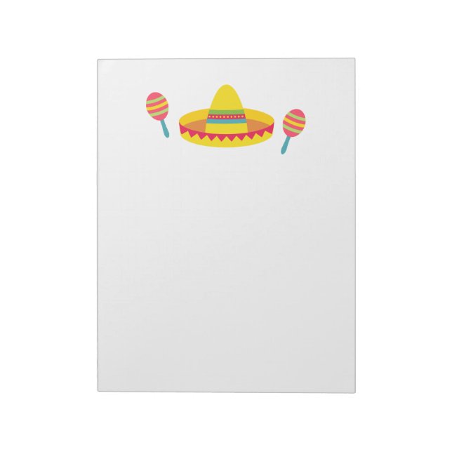 Bloco De Notas Chapéu Sombrero Colorido da Festa Maracas (Invertido)