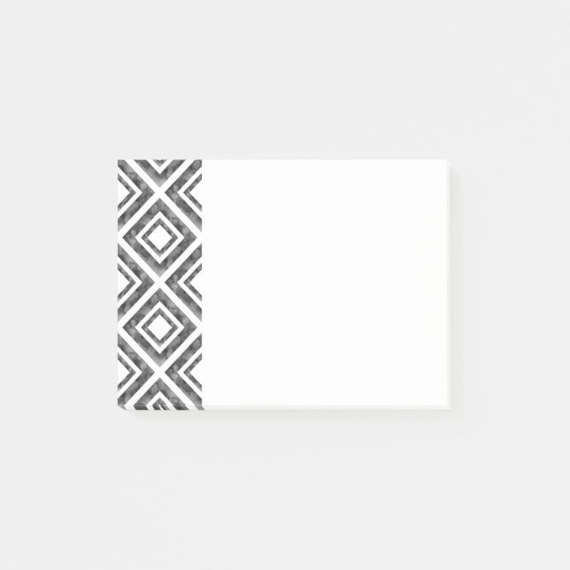 Bloco De Notas Charcarvão White Watercolor Diamond Geométrico (Frente)