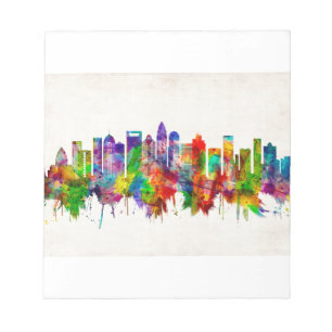 Bloco De Notas Charlotte North Carolina Skyline
