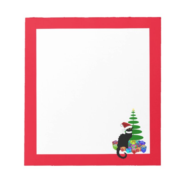 Bloco De Notas Chat Noir com Árvore de Natal e presentes (Frente)