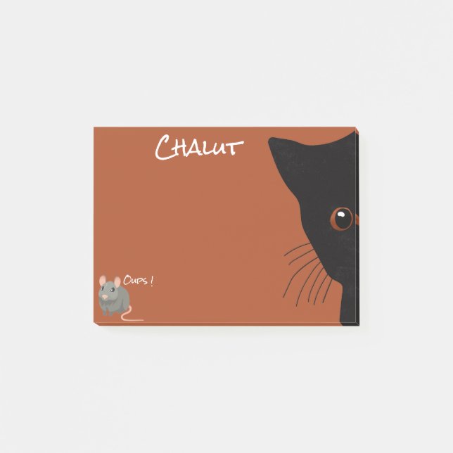 Bloco De Notas chat noir et souris (Frente)