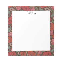 Bloco De Notas Chave Velha Estilo Vitoriano Steampunk com Papoula