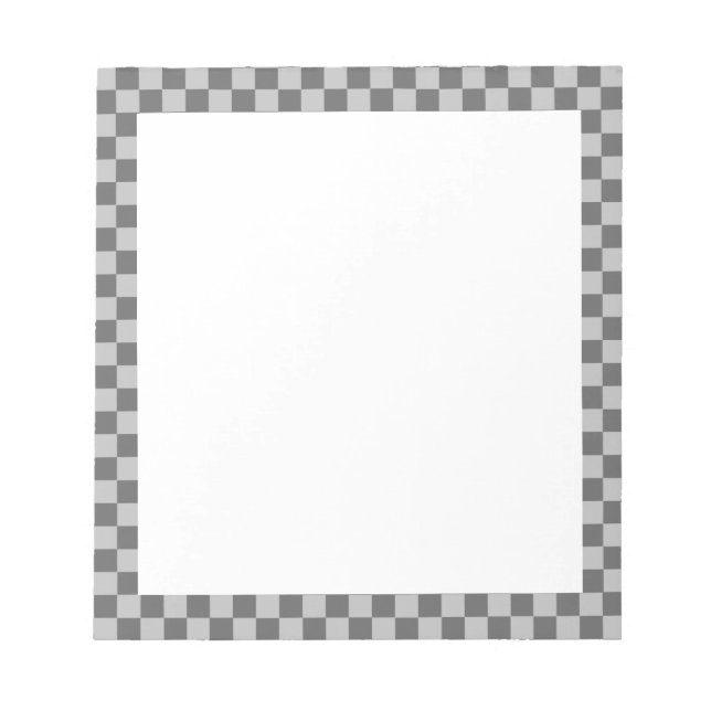 Bloco De Notas Checkerboard de combinação de cinzas por Shirley T (Frente)