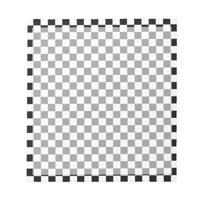 Bloco De Notas Checkerboard preto e branco clássico por STaylor (Frente)