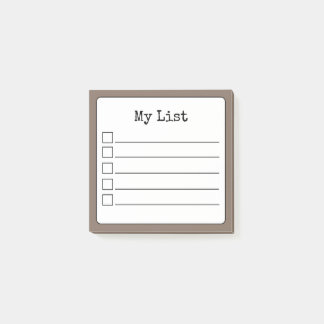 Bloco De Notas Checklist com o Retro Linhado do Café Brown
