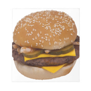 Bloco De Notas Cheeseburger No Ônibus De Sementes De Sésamo