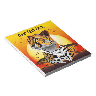 Bloco De Notas Cheetah African Feline Wild Animal