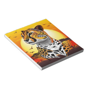 Bloco De Notas Cheetah African Feline Wild Animal