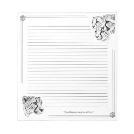 Bloco De Notas Cheetah Cubs Confidence with Lines