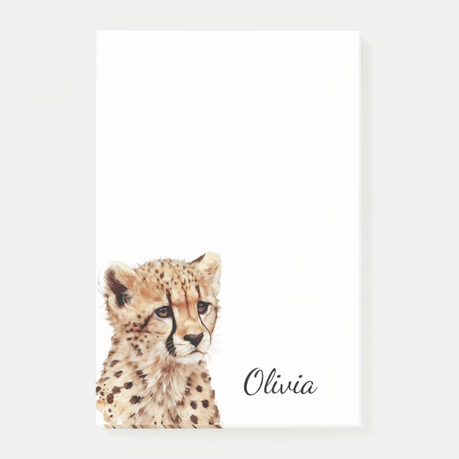 Bloco De Notas Cheetah Face Personalizada (Frente)