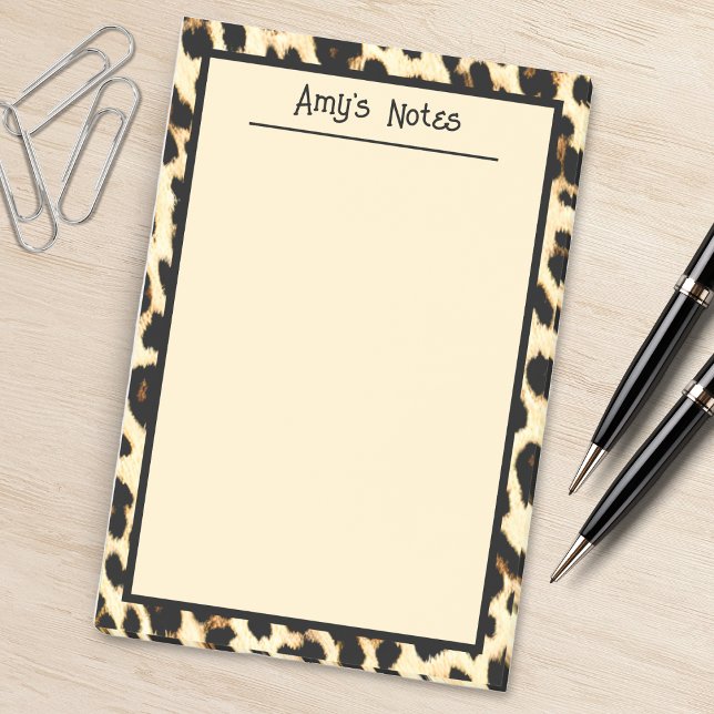 Bloco De Notas Cheetah Leopardo Impressão Tan Brown (safari animal cheetah print notepad)