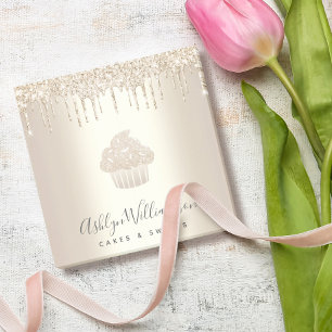 Bloco De Notas Chef de cupcake Champanhe Dourado Glitter Drives