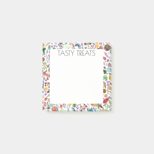 Bloco De Notas Chef de Ilustração PERSONALIZADO da Comida Fruta & (Frente)