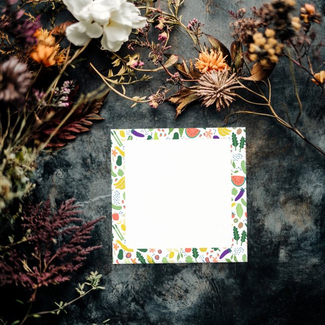 Bloco De Notas Chef de Ilustração PERSONALIZADO da Comida Fruta & (Fruits & Veggies Food CUSTOM Illustration Chef Post-it Notes
)