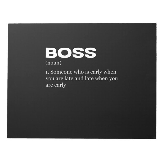 Bloco De Notas Chefe Engraçado Definição Feliz Dia do Chefe (Frente)